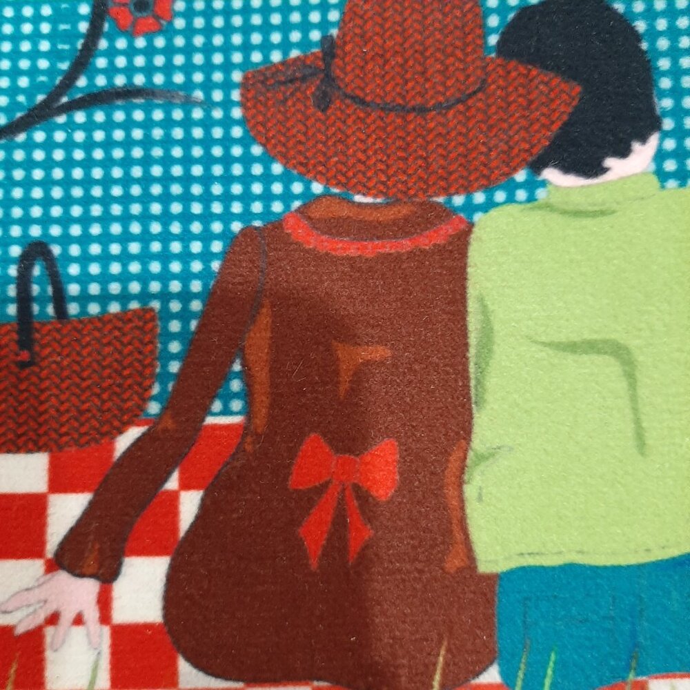 Atlantic coquette picnic scene romantic cottagecore fabric velvet collectors bag - Picture 7 of 16